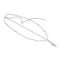 Leaf Continuous single one line drawing illustration art design vector