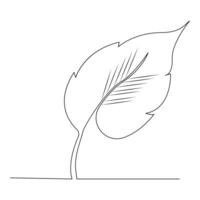 Leaf Continuous single one line drawing illustration art design vector