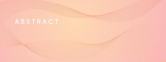 Peach abstract background with abstract waves in soft colors. Futuristic technology concept. vector