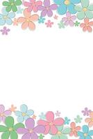 Colorful doodle spring flowers. Frame of flowers. vector
