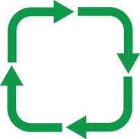 Square recycle symbol isolated on white background . Rotating arrow recycle icon vector