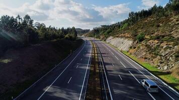 Traffic in Highway Aerial View video