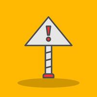 Caution Filled Shadow Icon vector