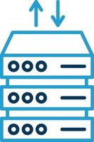 Data Center Line Blue Two Color Icon vector