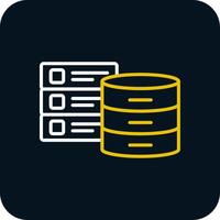 Databases Line Yellow White Icon vector