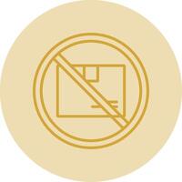 Prohibited Sign Line Yellow Circle Icon vector