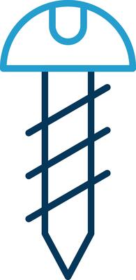 Screw Line Blue Two Color Icon