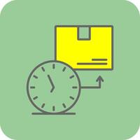 On Time Deliveries Filled Yellow Icon vector