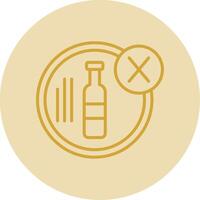 No Alcohol Line Yellow Circle Icon vector