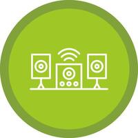 Audio System Line Multi Circle Icon vector