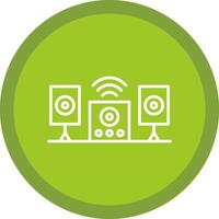 audio sistema línea multi circulo icono vector