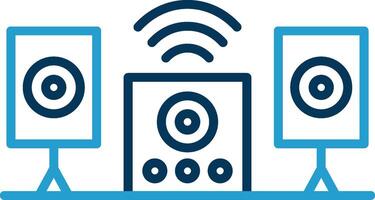 Audio System Line Blue Two Color Icon vector