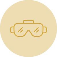 Goggles Line Yellow Circle Icon vector