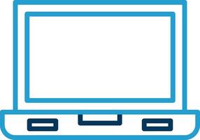 Laptop Screen Line Blue Two Color Icon vector
