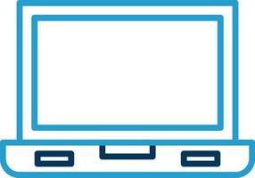 Laptop Screen Line Blue Two Color Icon vector