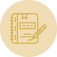 Notebook Line Yellow Circle Icon vector