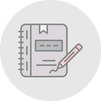 Notebook Line Filled Light Icon vector