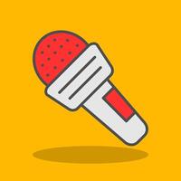 Microphone Filled Shadow Icon vector