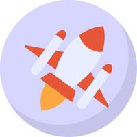 Rocket Ship Flat Bubble Icon vector