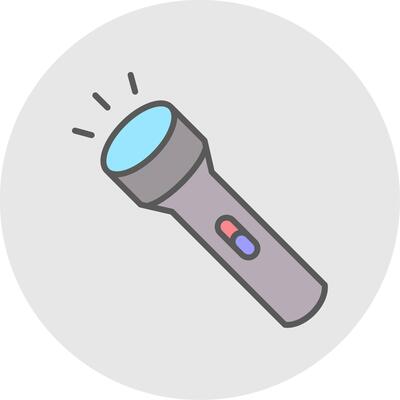 Torch Line Filled Light Icon