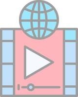 Advertising Line Filled Light Icon vector