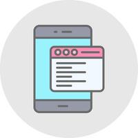 Smartphone Line Filled Light Icon vector