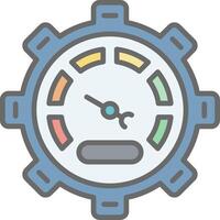 Speedometer Line Filled Light Icon vector