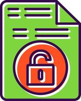 Unsecure File filled Design Icon vector