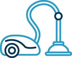 Vacuum Cleaner Line Blue Two Color Icon vector