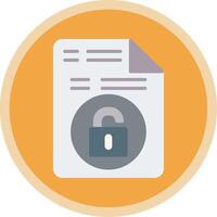 Unsecure File Flat Multi Circle Icon vector