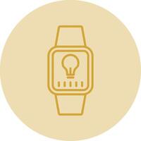 Wristwatch Line Yellow Circle Icon vector