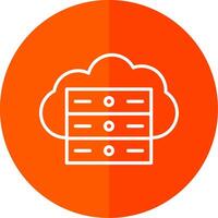 Cloud Server Line Yellow White Icon vector