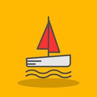 Catamaran Filled Shadow Icon vector