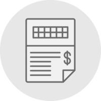 Invoice Line Filled Light Icon vector