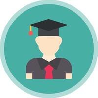 Graduation Flat Multi Circle Icon vector