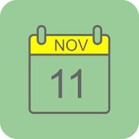 November Filled Yellow Icon vector