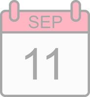 September Line Filled Light Icon vector