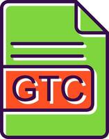 GTC File Format filled Design Icon vector