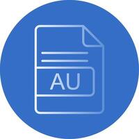 AU File Format Flat Bubble Icon vector