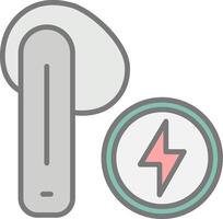 Earbud Line Filled Light Icon vector