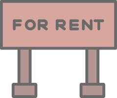 For Rent Line Filled Light Icon vector