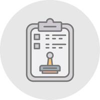 Stamp Line Filled Light Icon vector