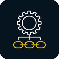 Supply Chain Management Line Red Circle Icon vector