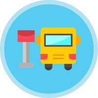Bus Station Flat Multi Circle Icon vector