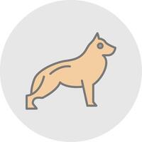 Dog Line Filled Light Icon vector