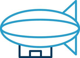 Blimp Line Blue Two Color Icon vector