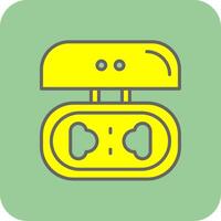 Earbuds Filled Yellow Icon vector