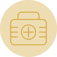 First Aid Line Yellow Circle Icon vector