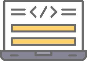 html código línea lleno ligero icono vector