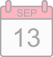 September Line Filled Light Icon vector